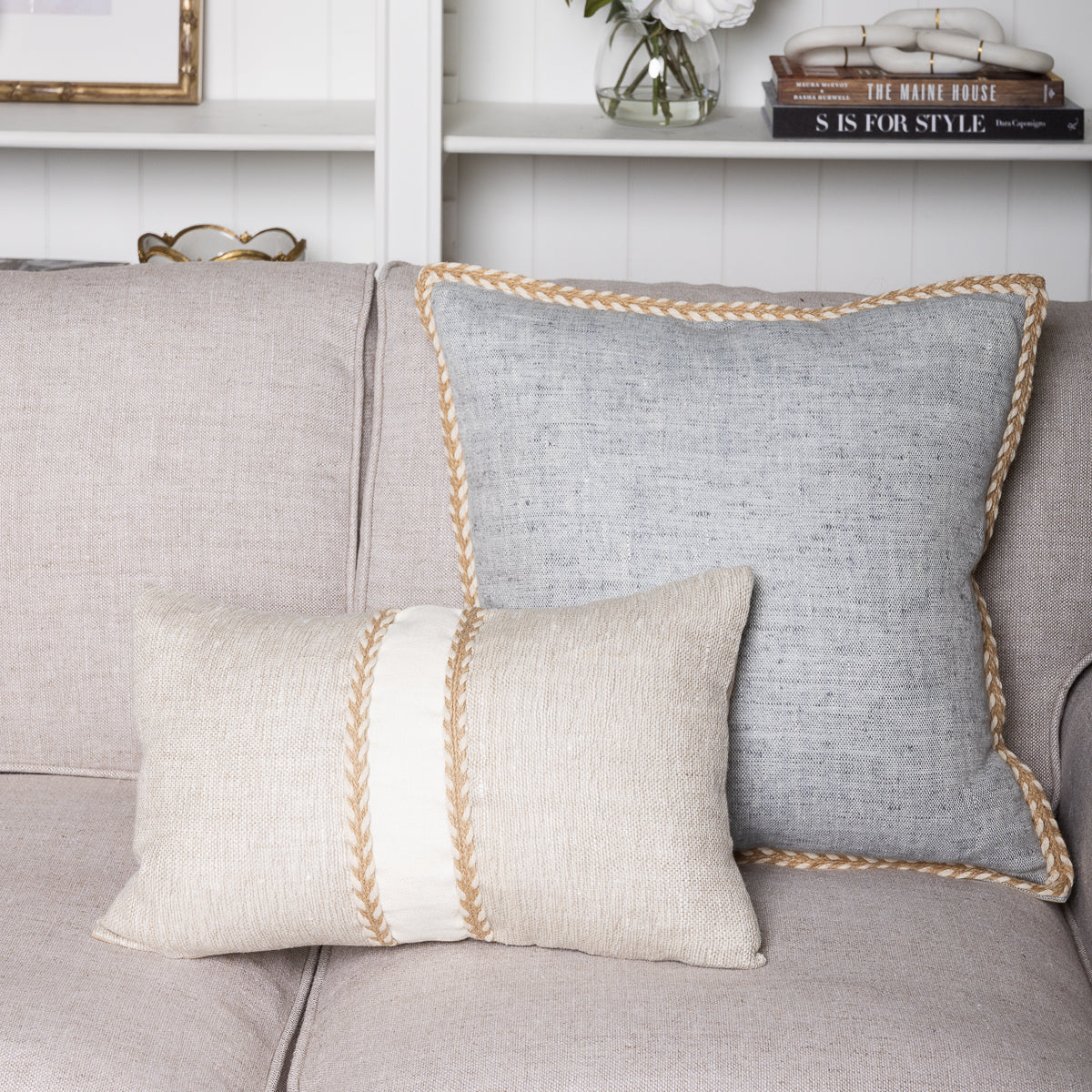 Corsica Linen Cushion Cover (Blue) - Image 2