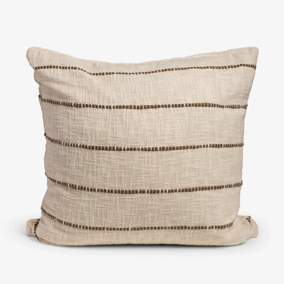 Cotton Stripe Cushion Cover (Beige)