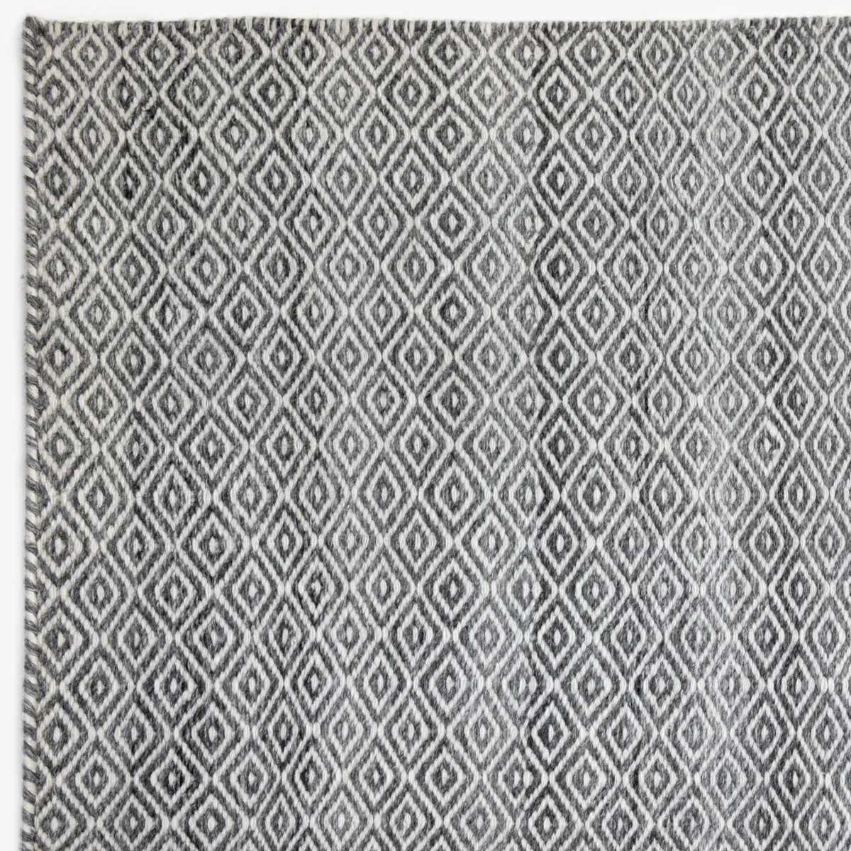 Diamond Pattern Indoor Outdoor Rug (Grey) - Image 3