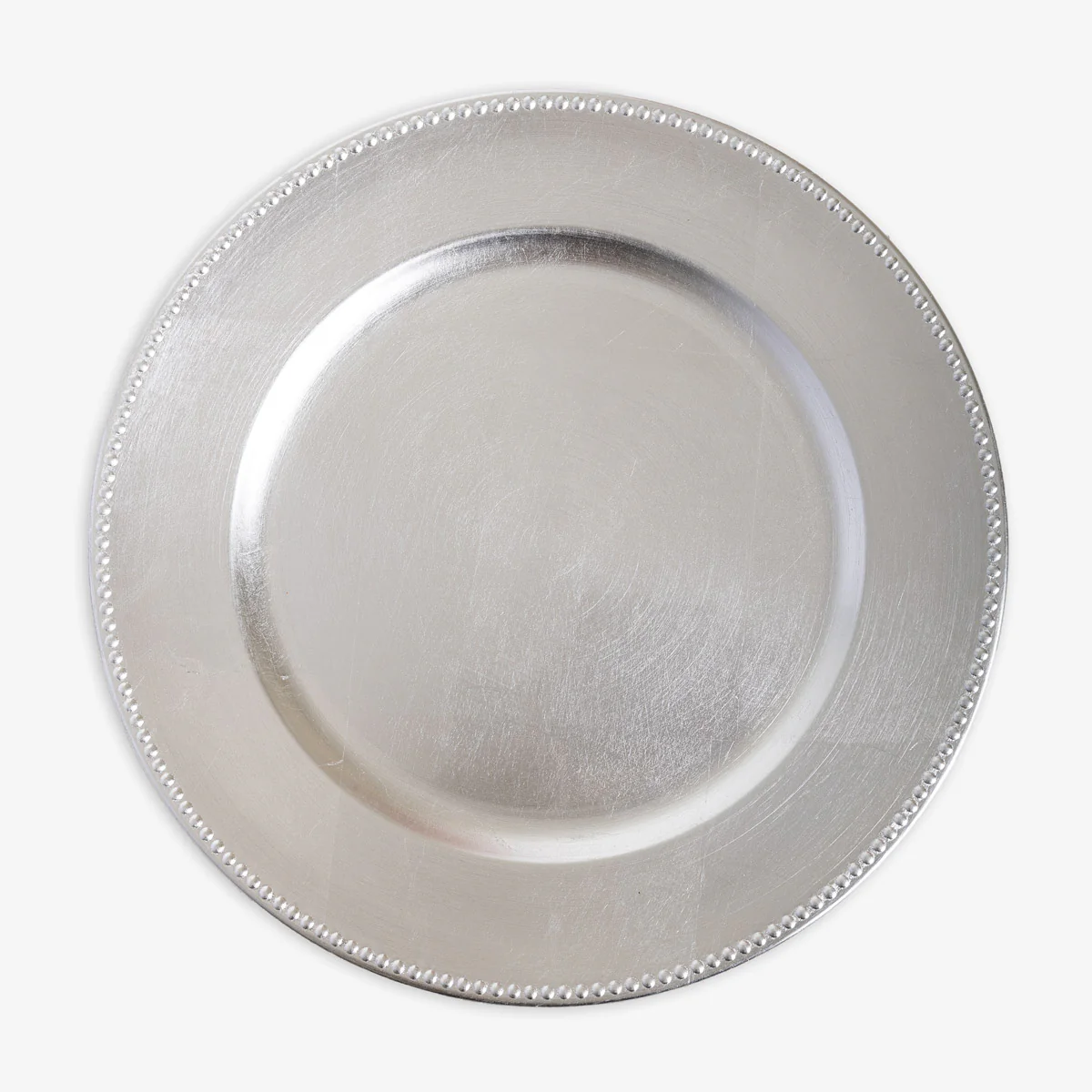 Dot Border Charger Silver (Set of 12)