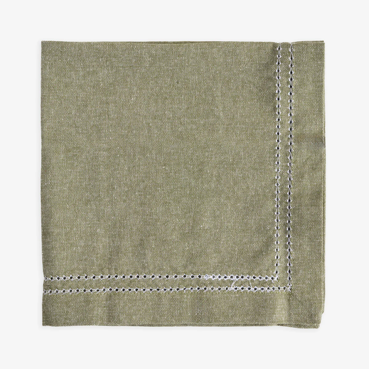 Double Hemstitch Napkins Green (Set of 4) - Image 3