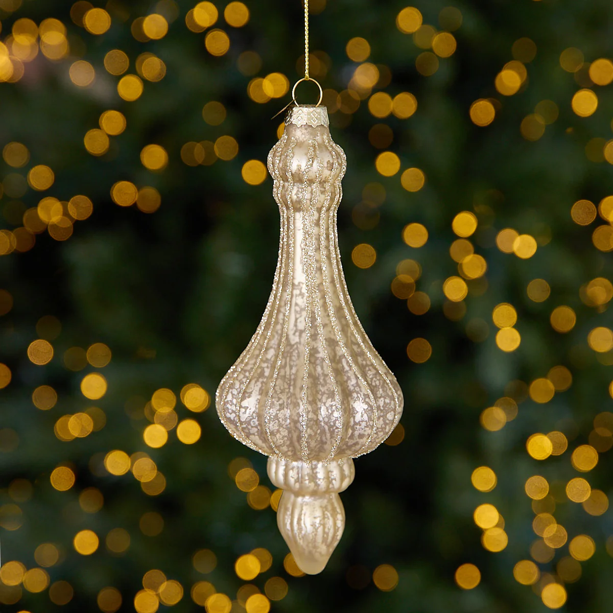 Drop Glass Bauble Set Of 4 (Gold) - Image 2