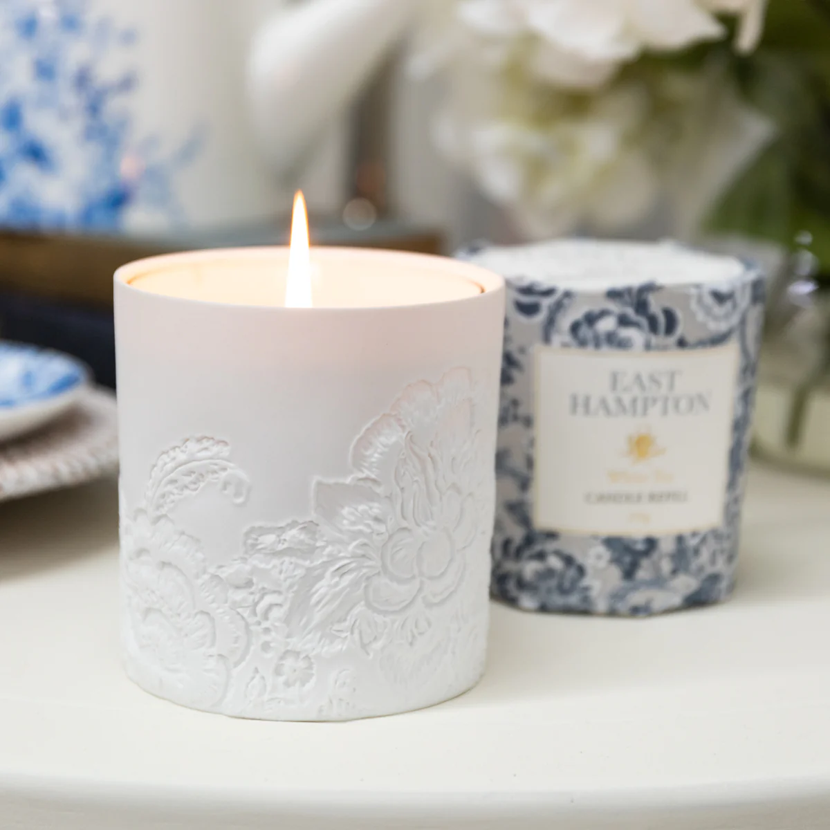 East Hampton White Bisque Candle Holder - Image 2