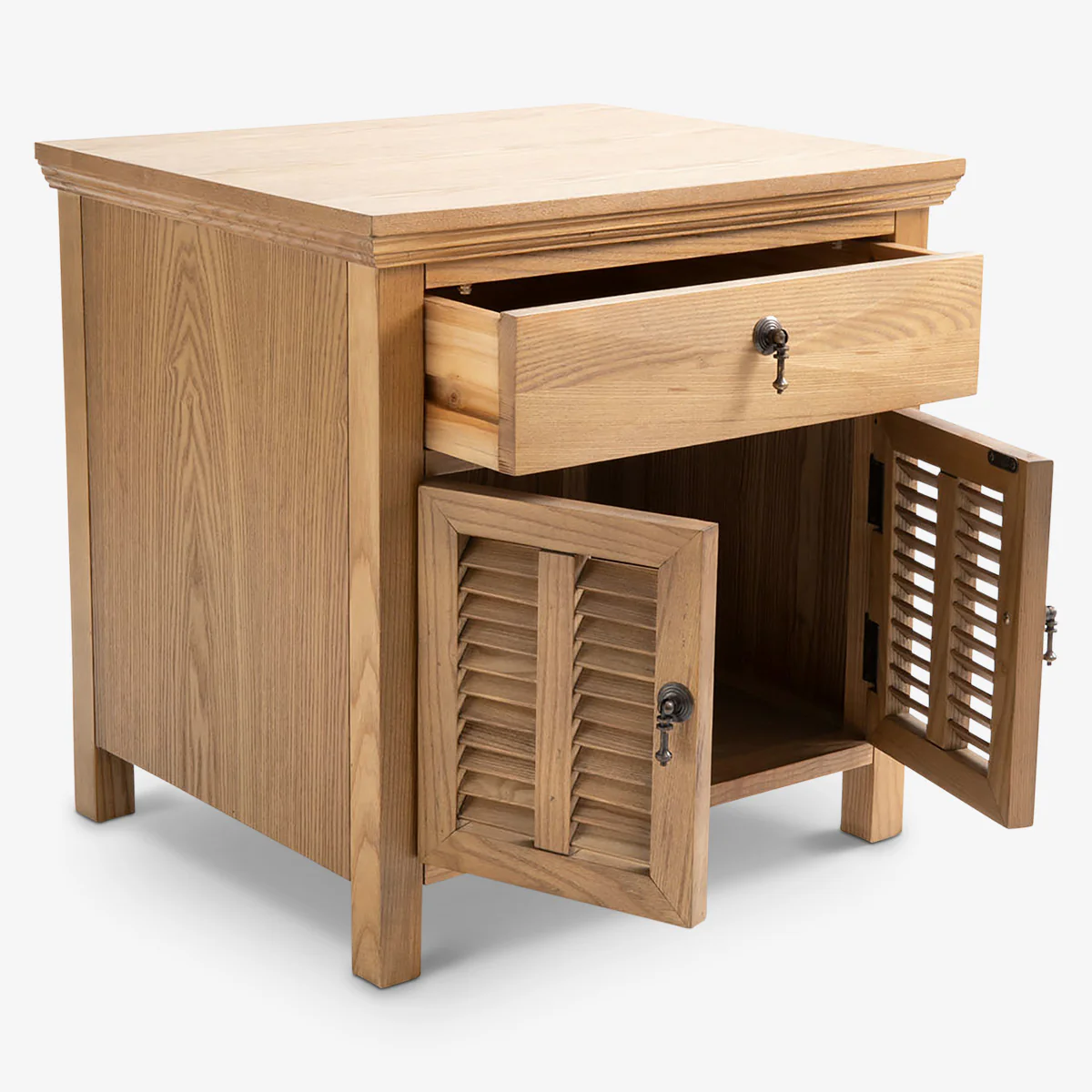 Elm Louvre Bedside Table - Image 3