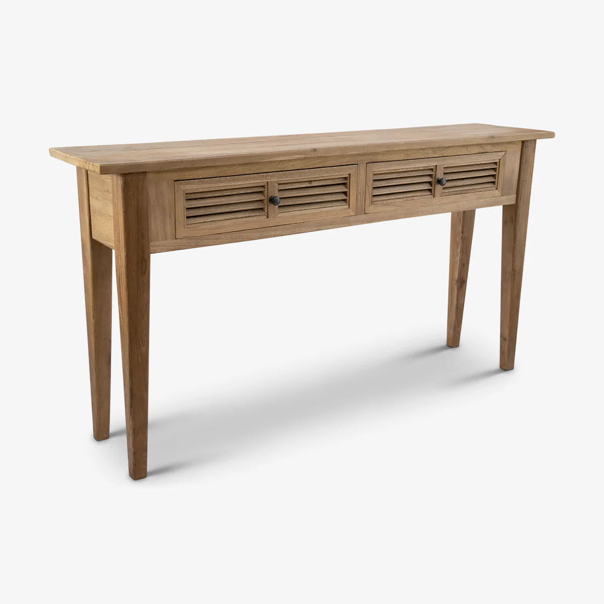 Elm Louvre Two Drawer Console Table