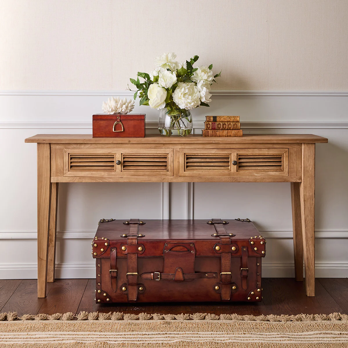 Elm Louvre Two Drawer Console Table - Image 2