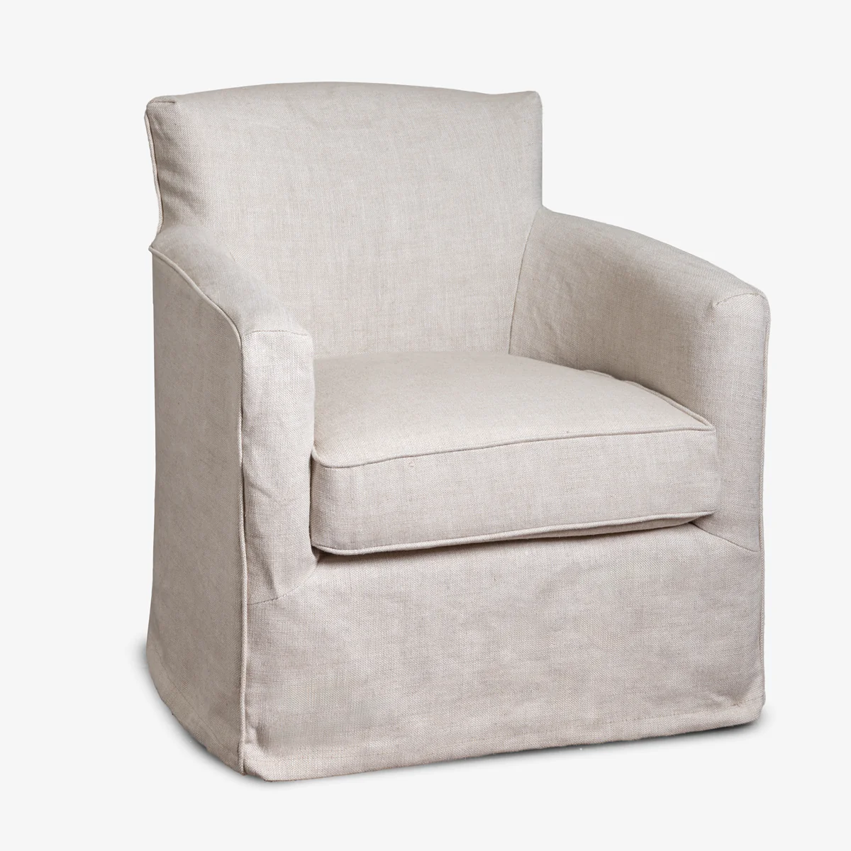 Eloise Swivel Linen Armchair (Latte)