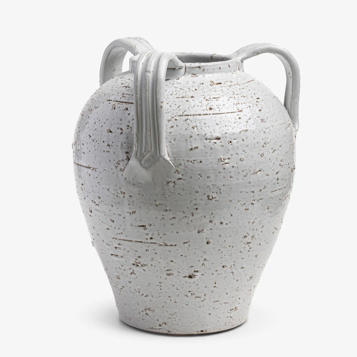 Eros Distressed Three Handle Pot (White)