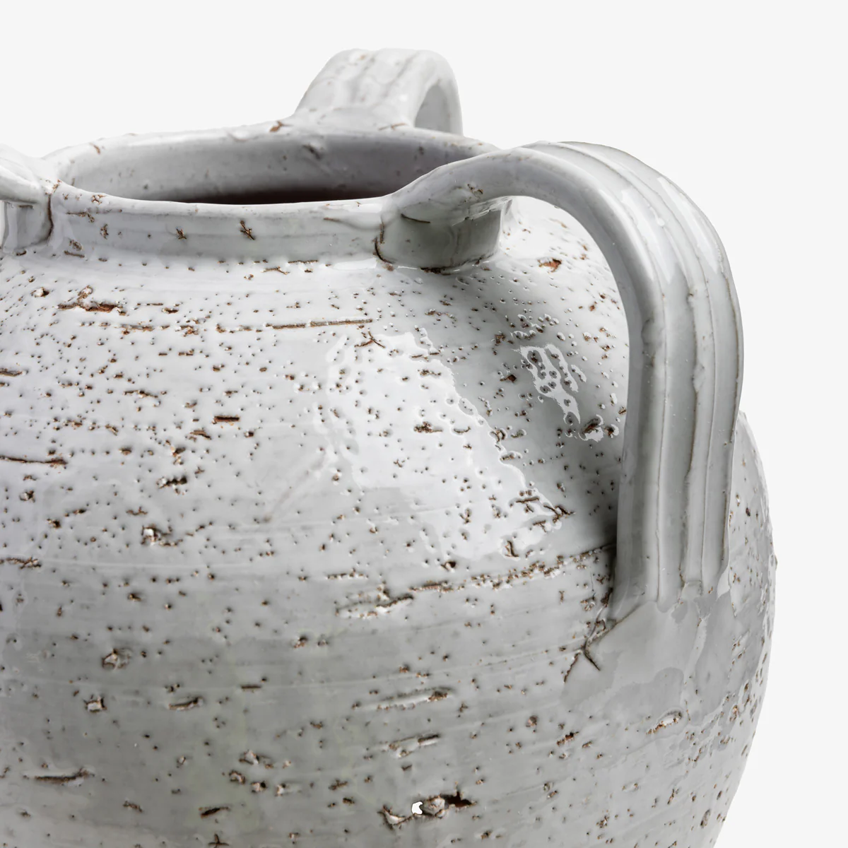 Eros Distressed Three Handle Pot (White) - Image 3