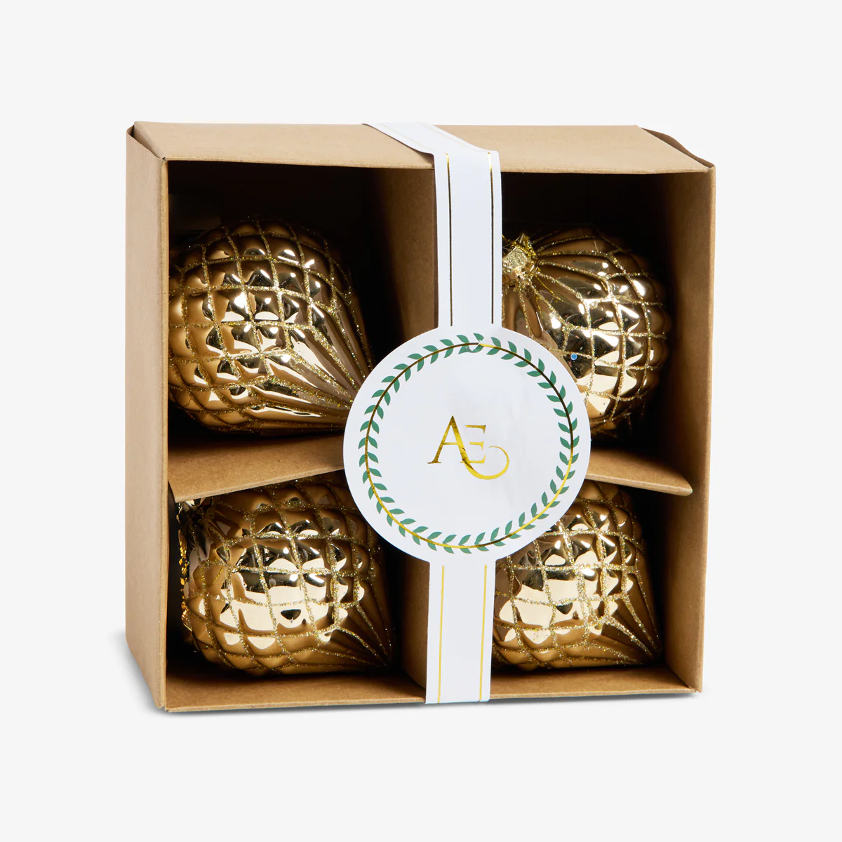 Facet Onion Baubles Set Of 4 (Gold)