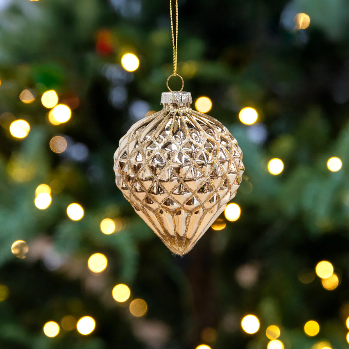 Facet Onion Baubles Set Of 4 (Gold) - Image 2