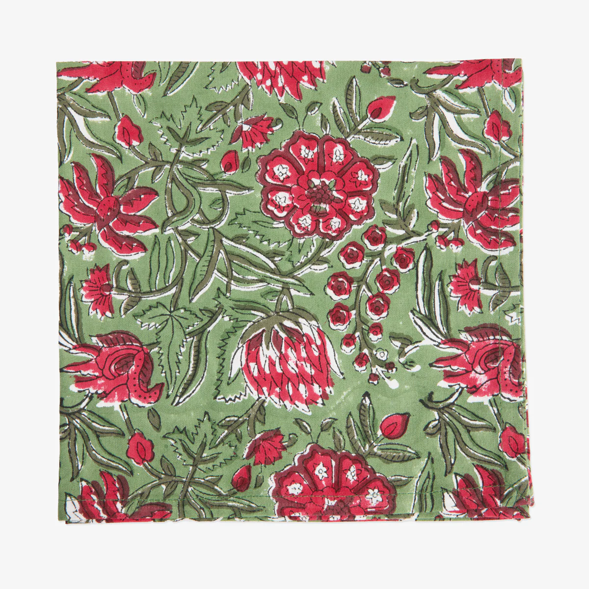 Festive Sage Rose Napkins (Set of 4) - Image 3
