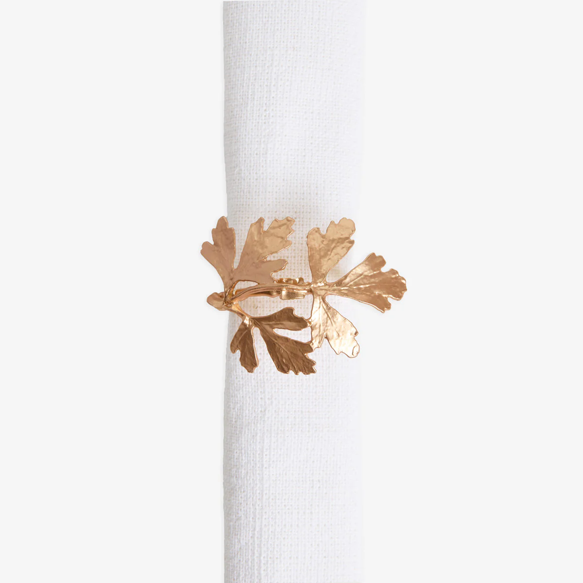 Fig Leaf Napkin Rings Gold (Set of 4)