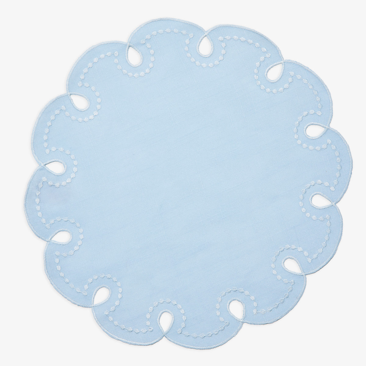 Flower Edging Round Placemat (Blue)