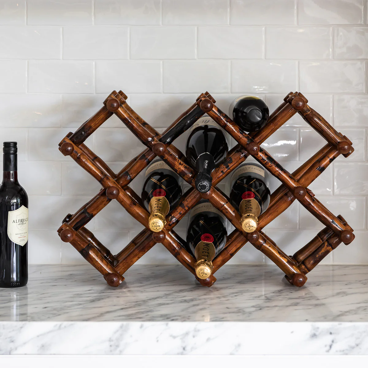 Folding Bamboo Wine Rack - Image 2