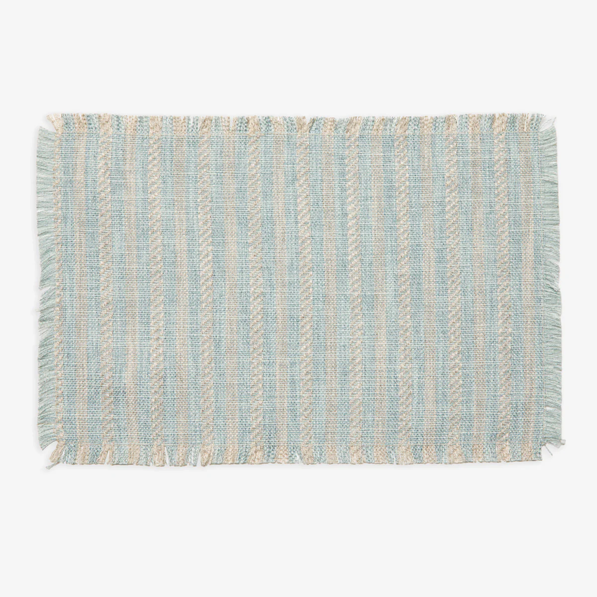 Fringe Blue & Natural Rectangular Placemat (Set of 10)