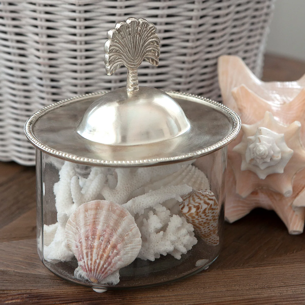 Palm Glass Box Container (Silver) - Image 3