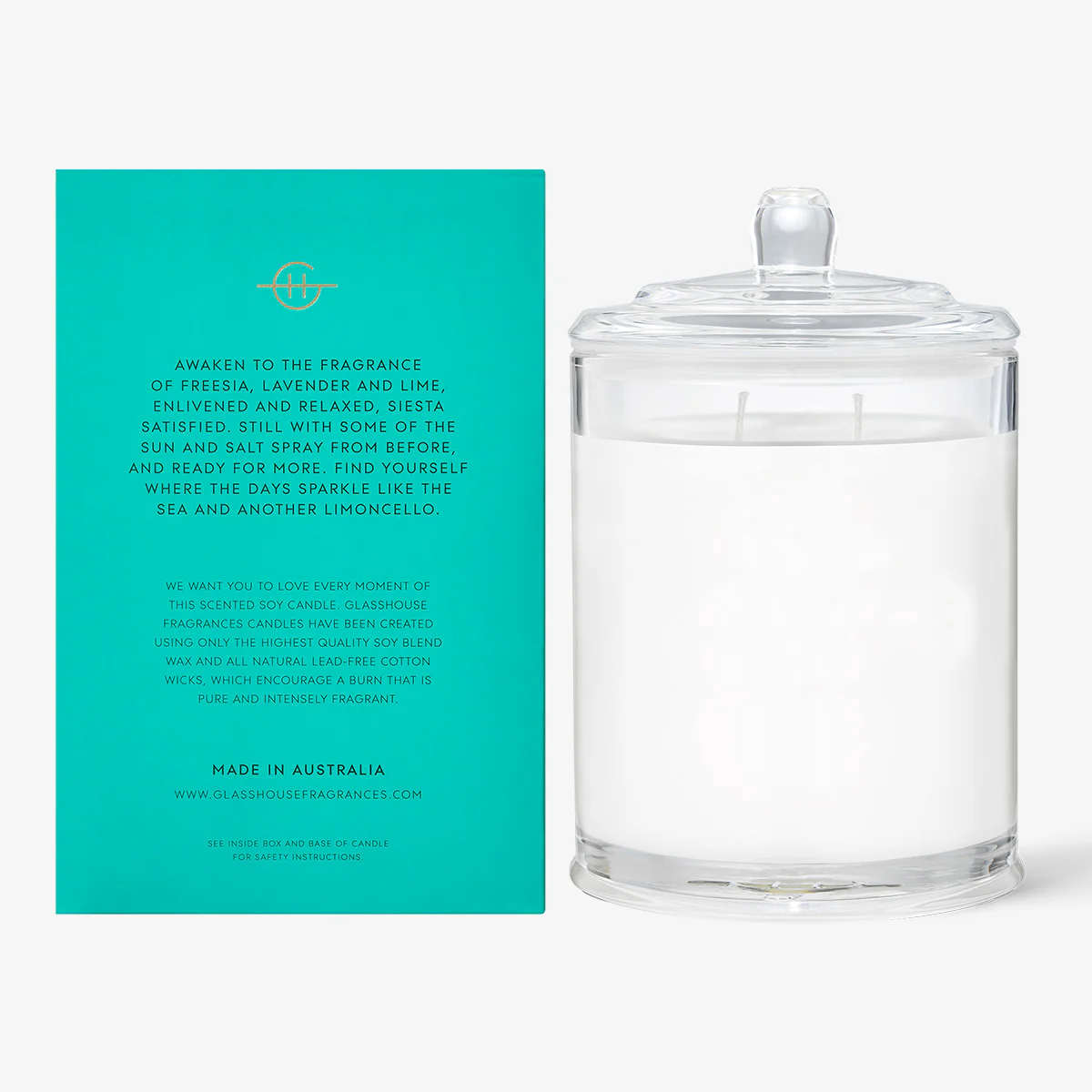 Glasshouse Candle Lost In Amalfi Coast (Sea Mist) 380g - Image 2