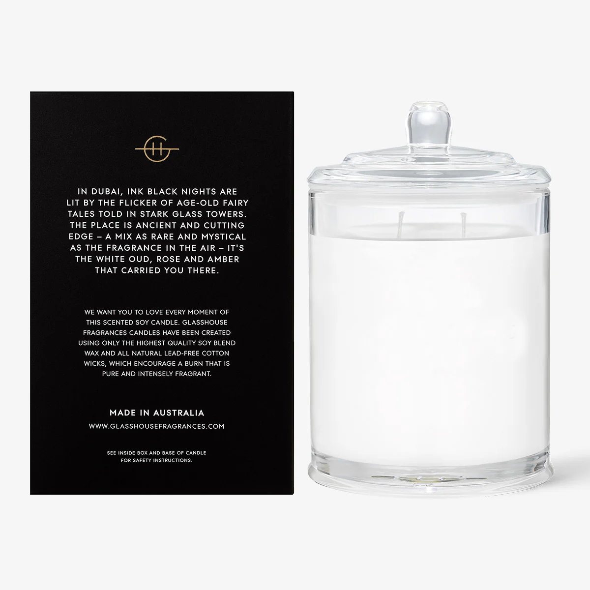 Glasshouse Candle Arabian Nights (White Oud) - Image 2