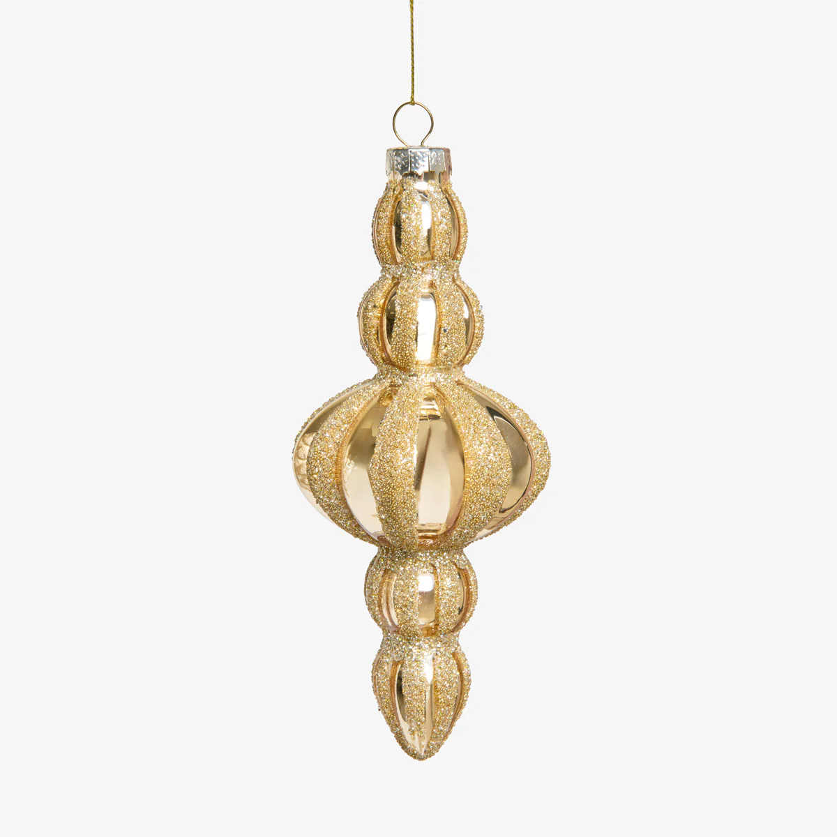 Glitter Finial Baubles Set Of 4 (Gold) - Image 3