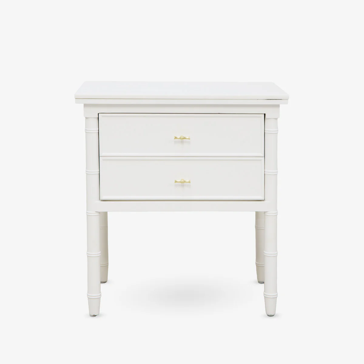 Indira Bedside Table with Marble Top (White) - Image 2