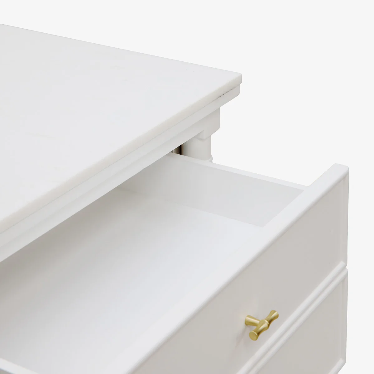 Indira Bedside Table with Marble Top (White) - Image 5