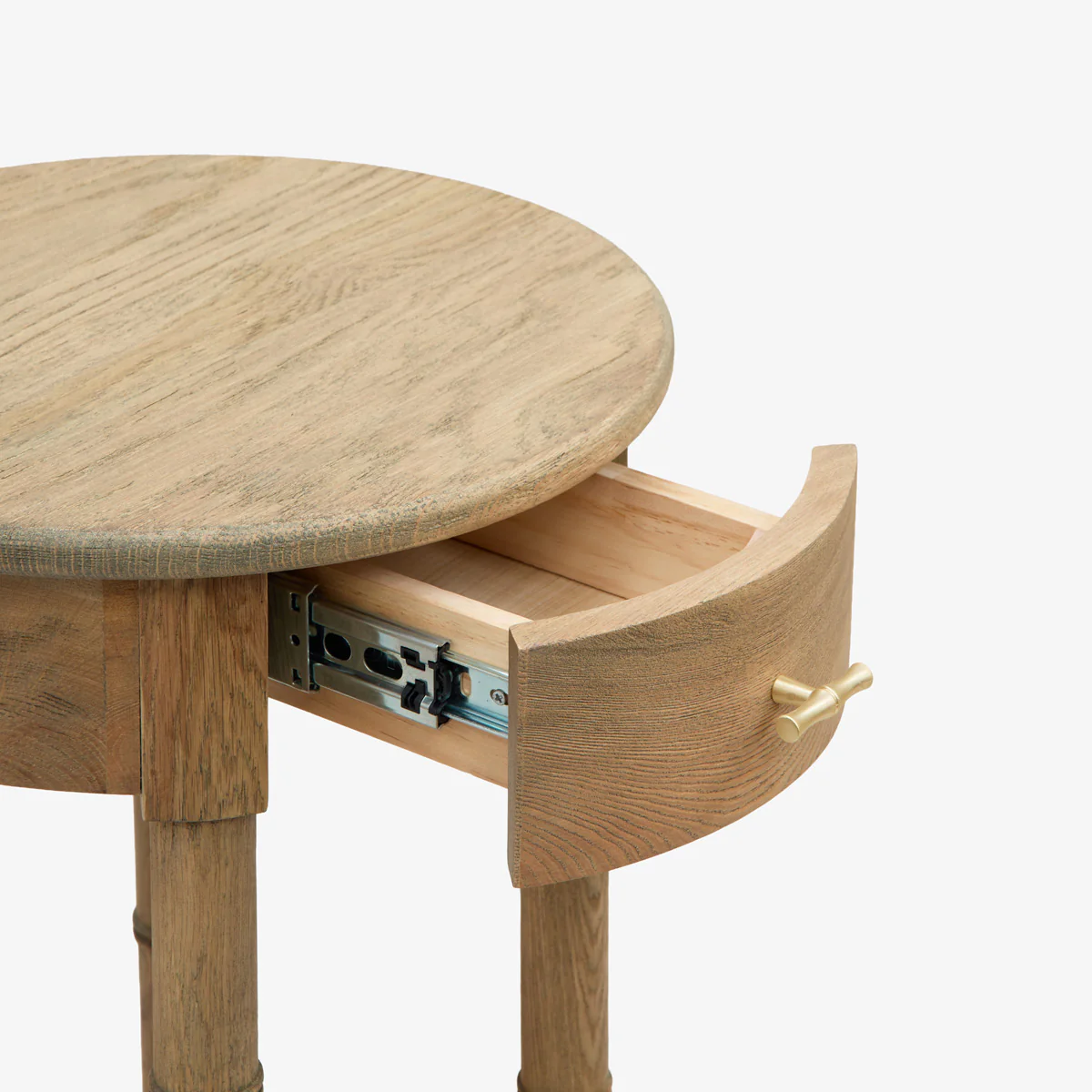 Indira Round Side Table (Oak) - Image 3