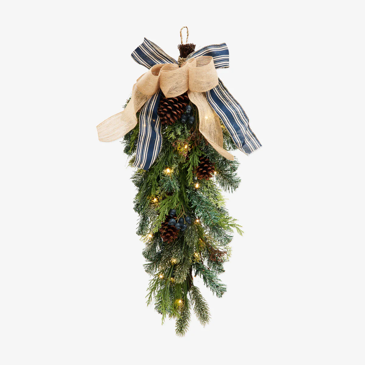 Hampton Blueberry Teardrop with Lights 75cm