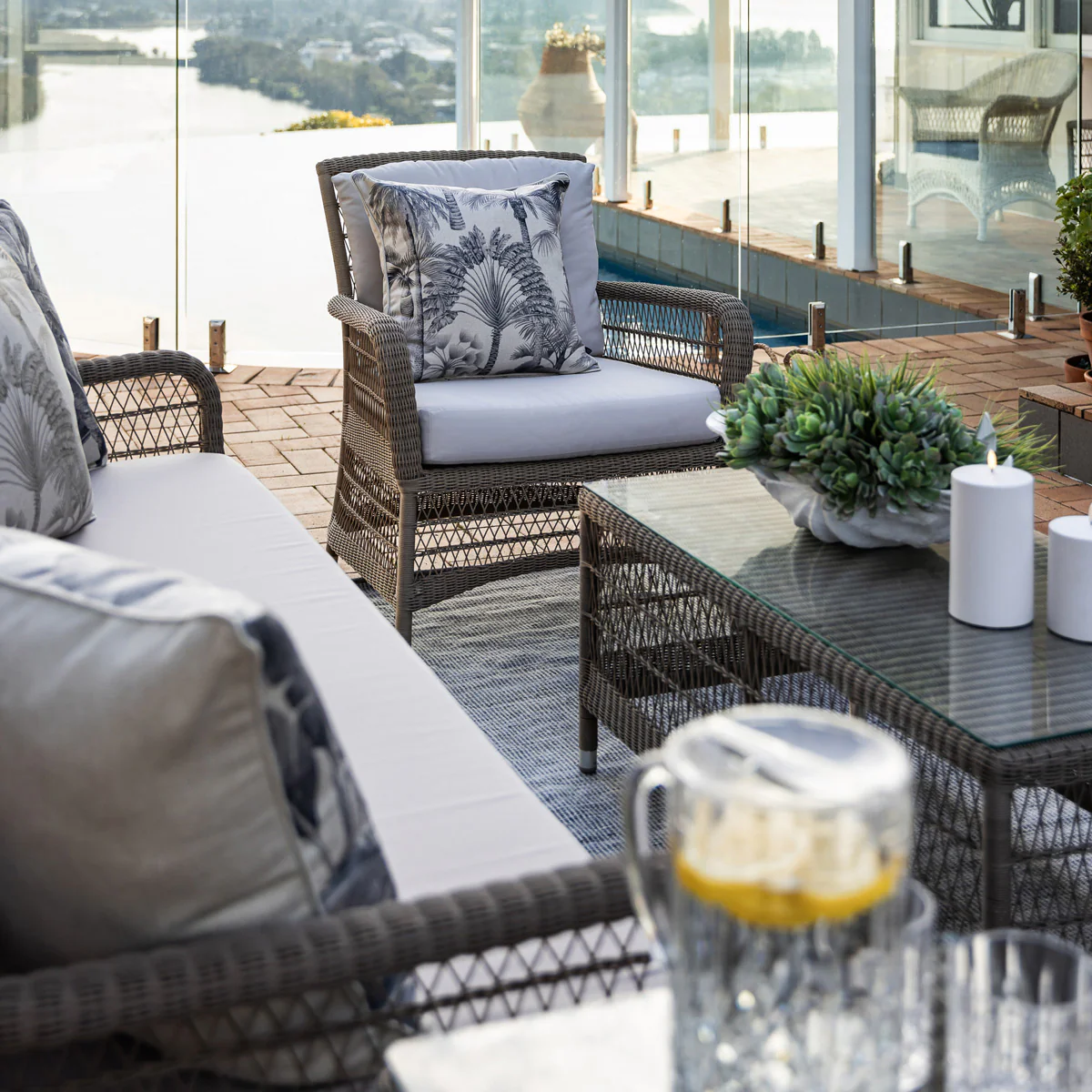 Hampton Outdoor Armchair Stone With Ecru - Image 2