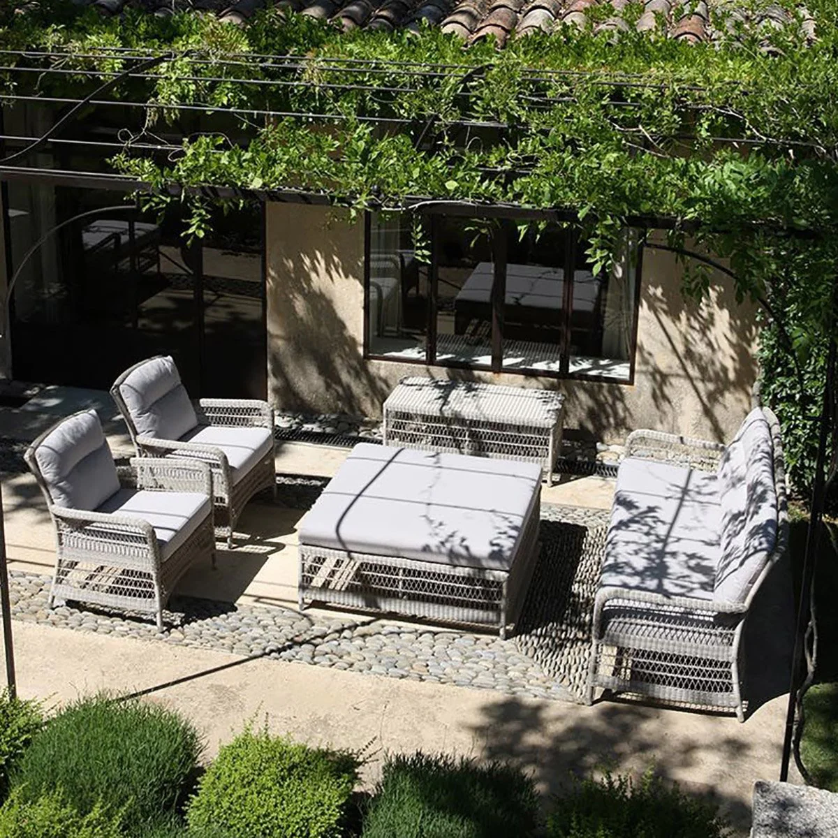 Hampton Outdoor Armchair Stone With Ecru - Image 3