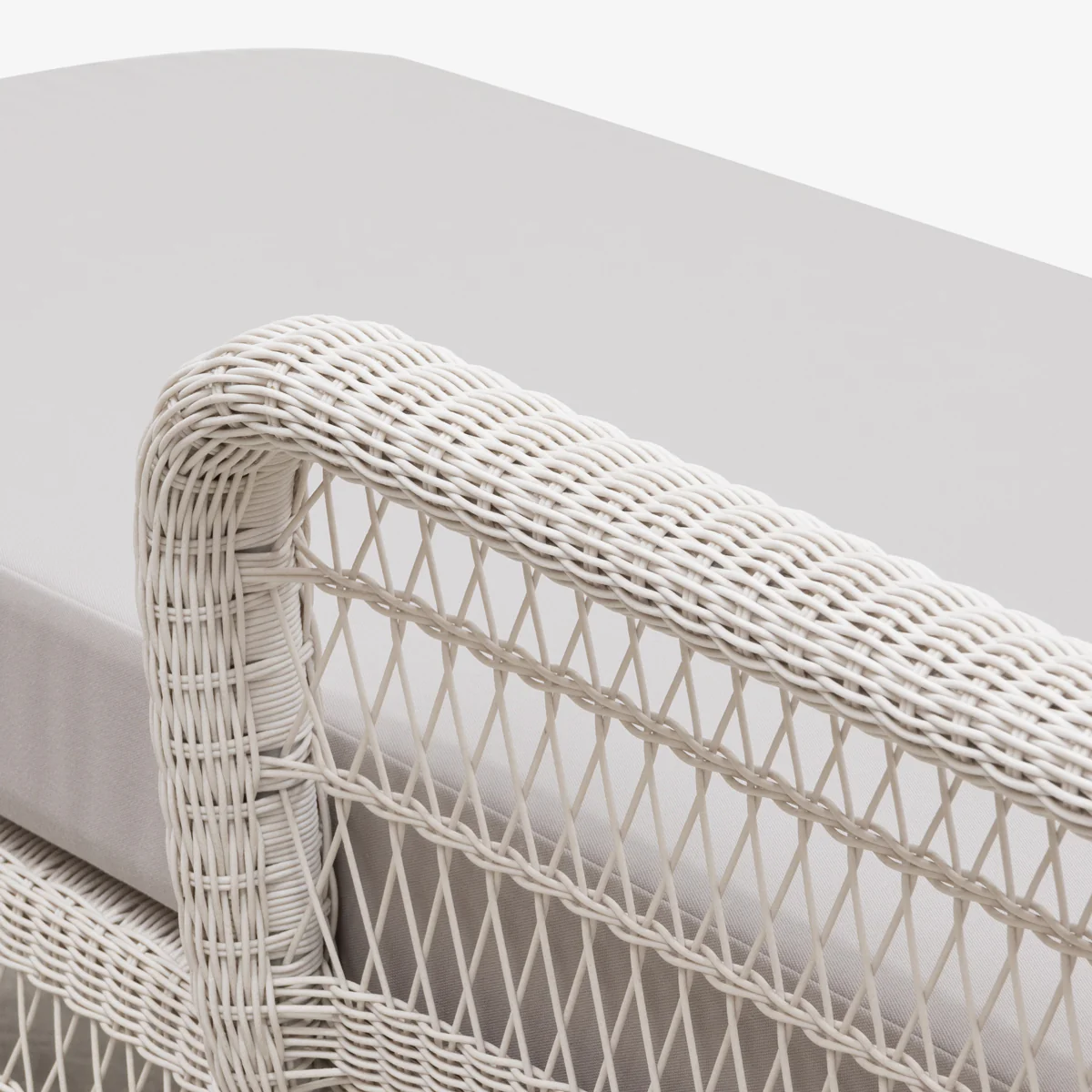 Hampton Outdoor Chaise Lounge White With Ecru - Image 3