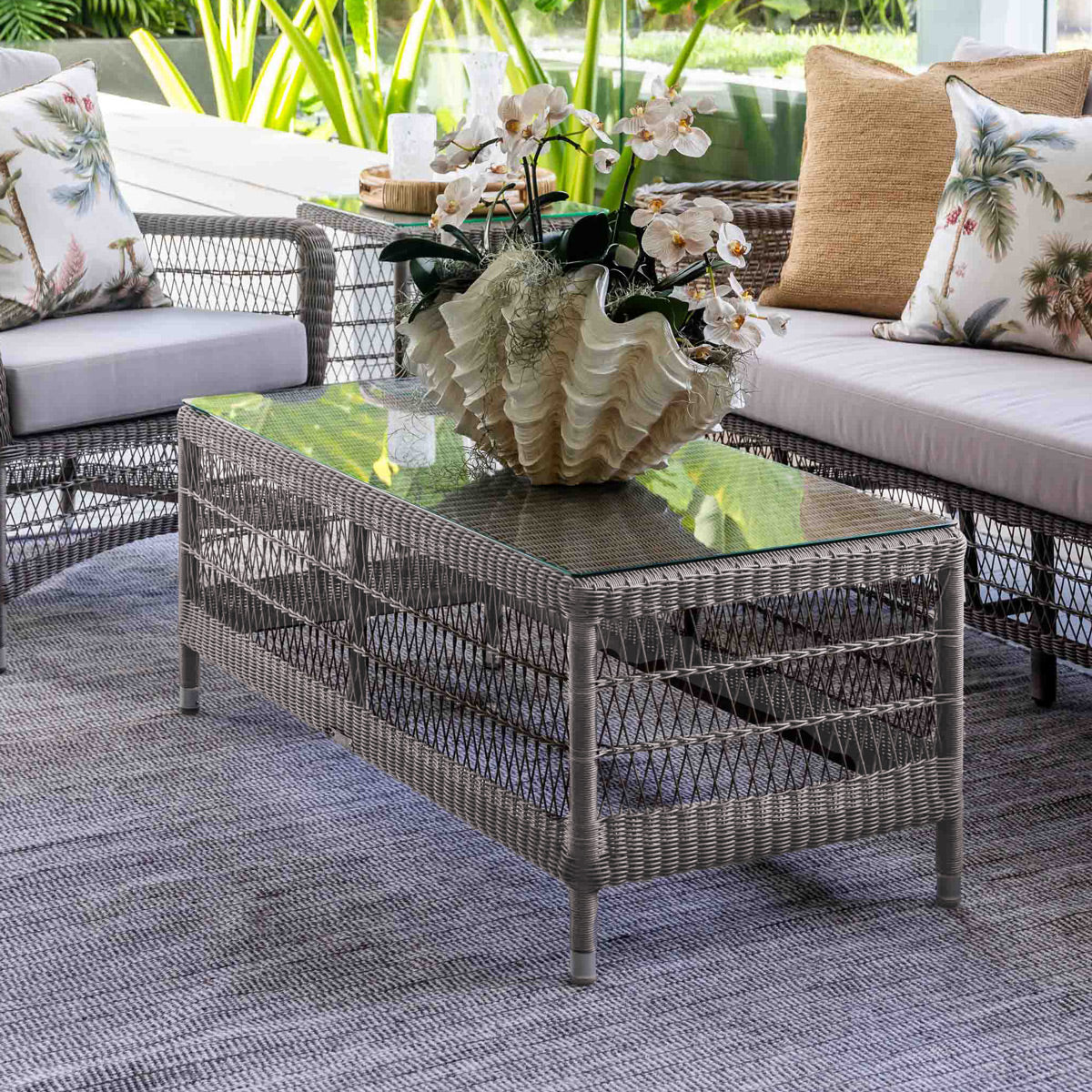 Hampton Outdoor Coffee Table Rectangular Stone - Image 2