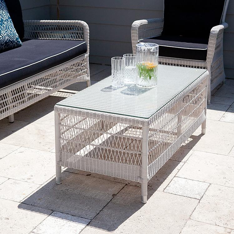 Hampton Outdoor Coffee Table Rectangular White - Image 3