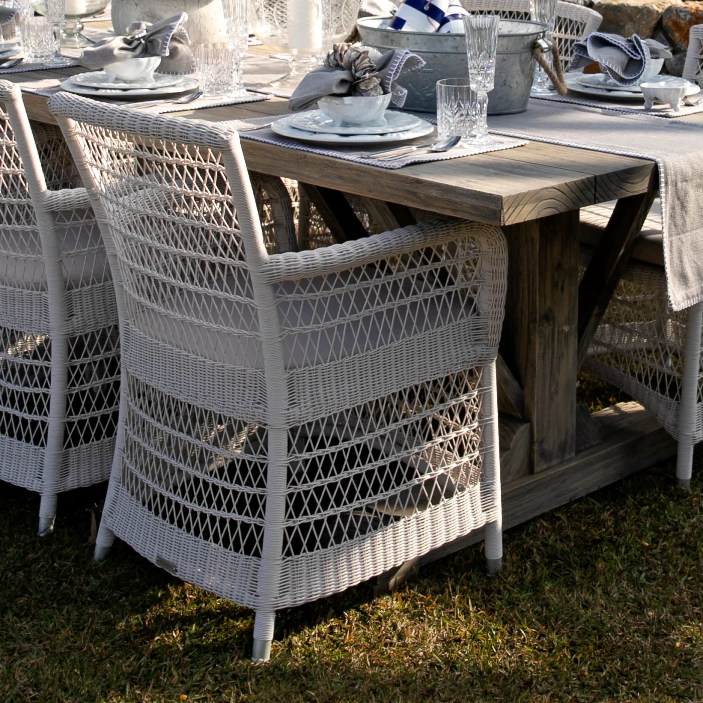Hampton Outdoor Dining Chair (White/Ecru) - Image 3