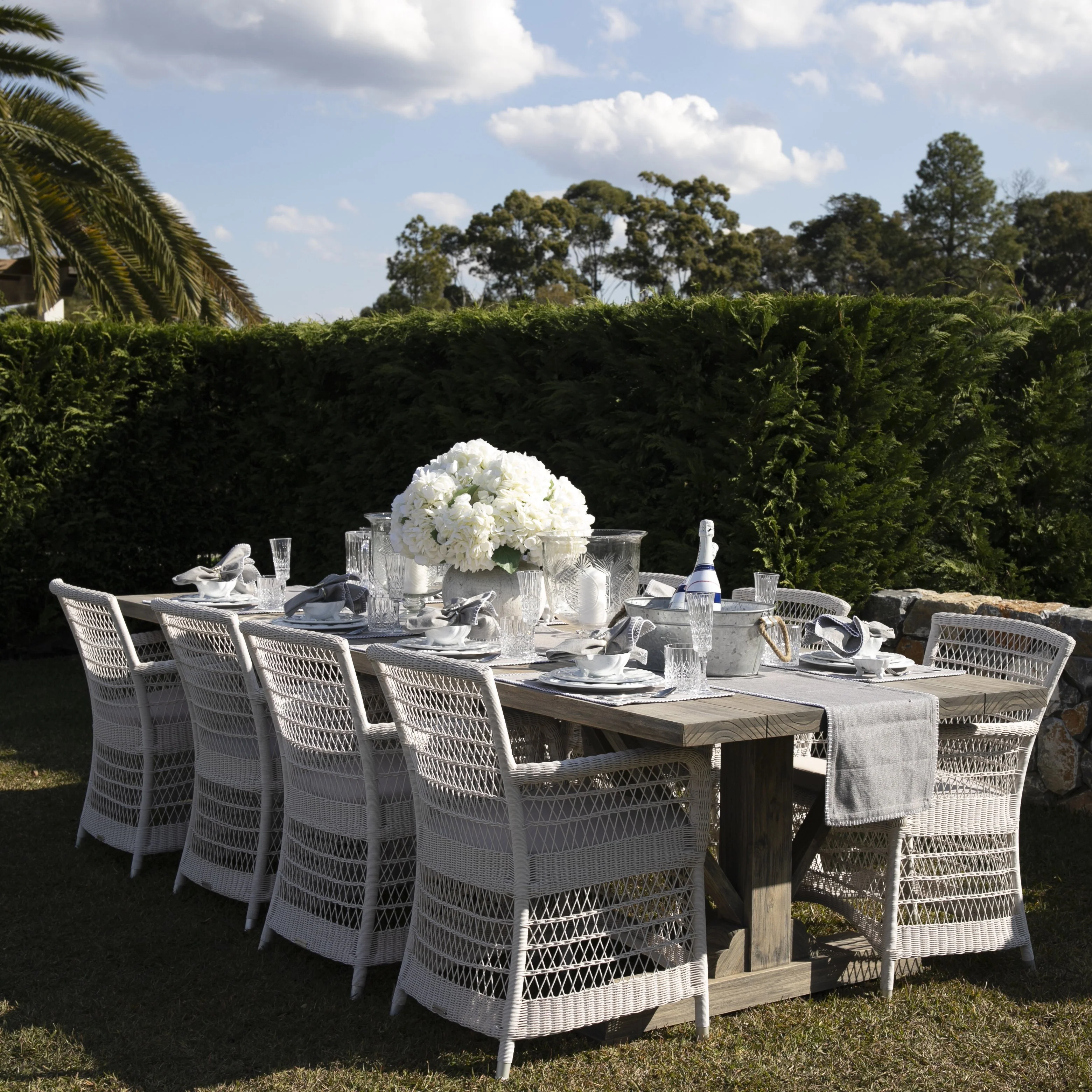 Hampton Outdoor Dining Chair (White/Ecru) - Image 5