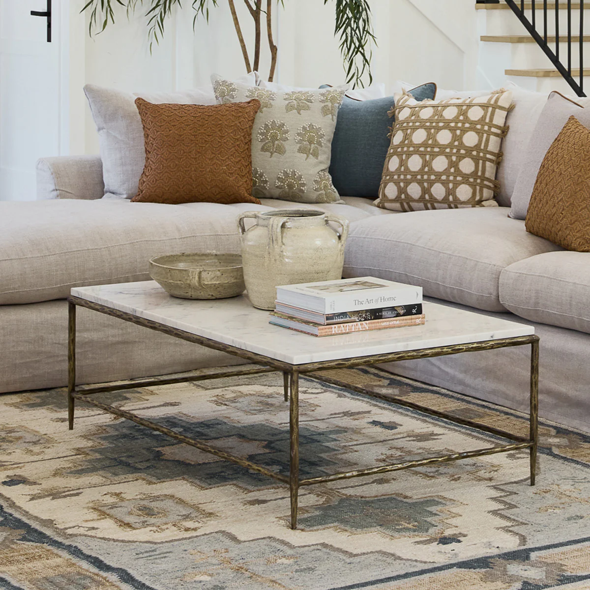 Ashton Marble Coffee Table (Antique Brass) - Image 2