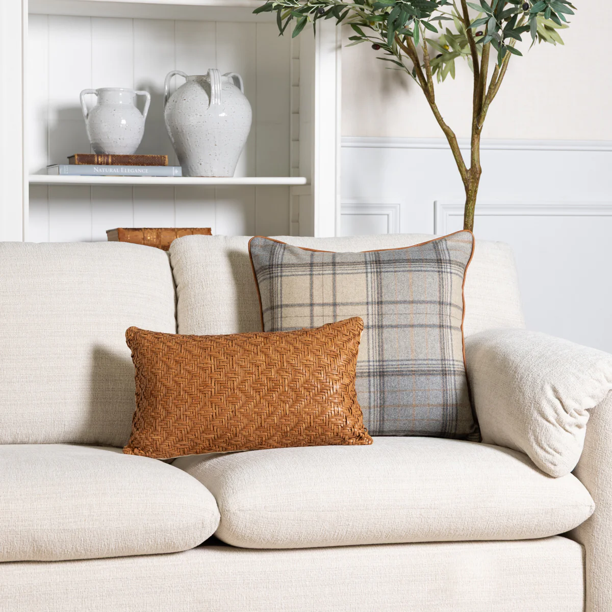 Highland Tartan Cushion Cover (Grey) - Image 2