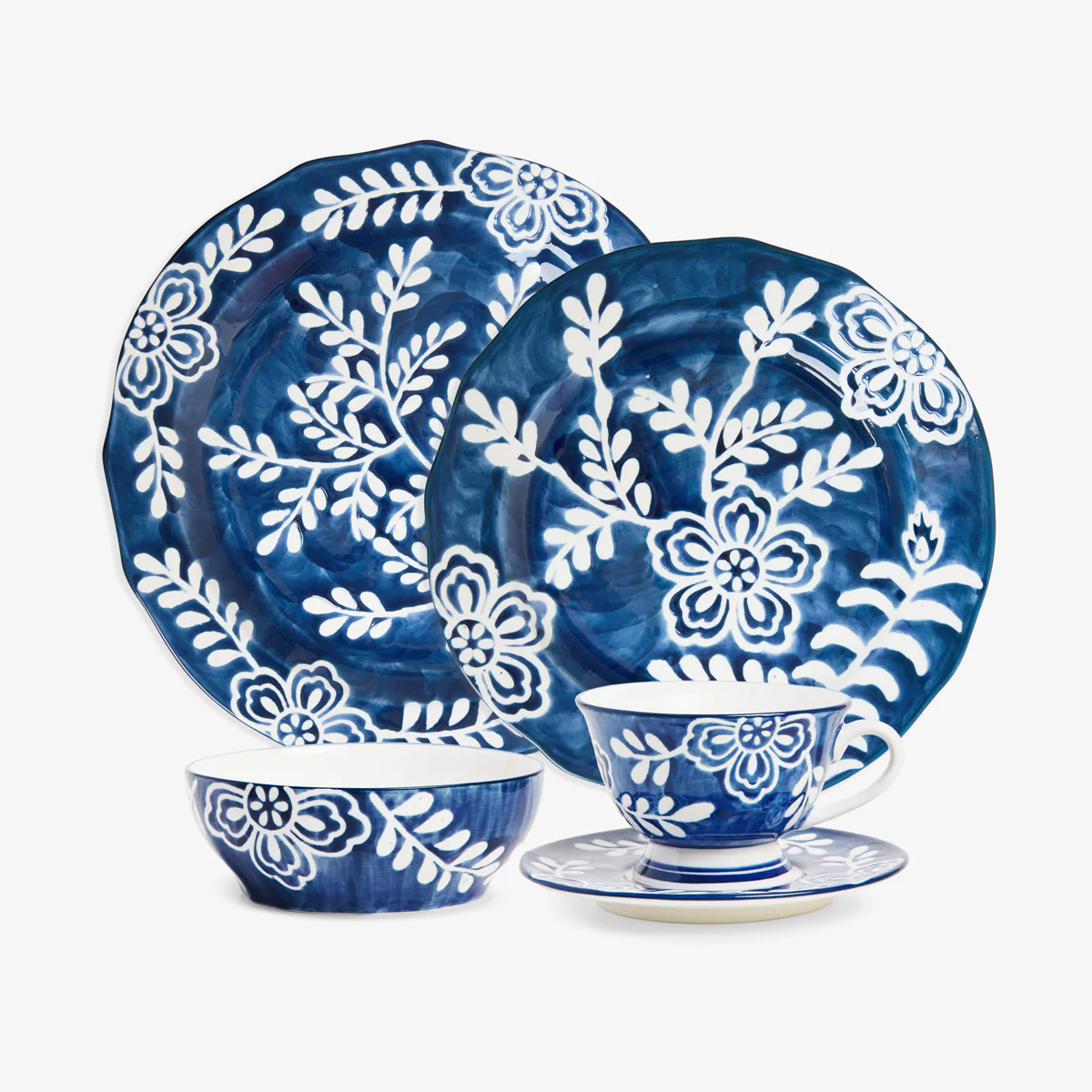 Indigo Bloom Floral Dinnerware