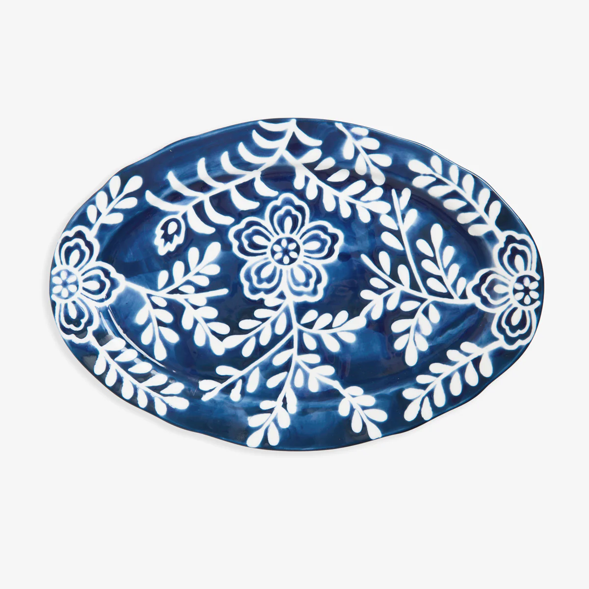 Indigo Bloom Floral Platters - Image 3