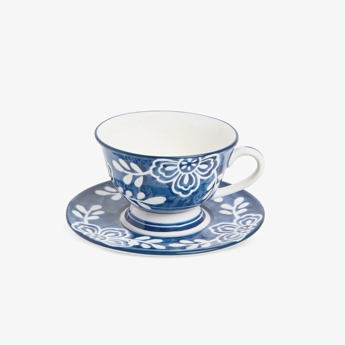 Indigo Bloom Floral Tea Cup & Saucer - Image 2