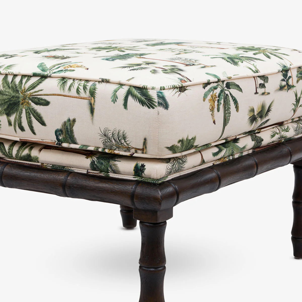 Indira Bamboo Ottoman (Brown & Le Palm) - Image 3
