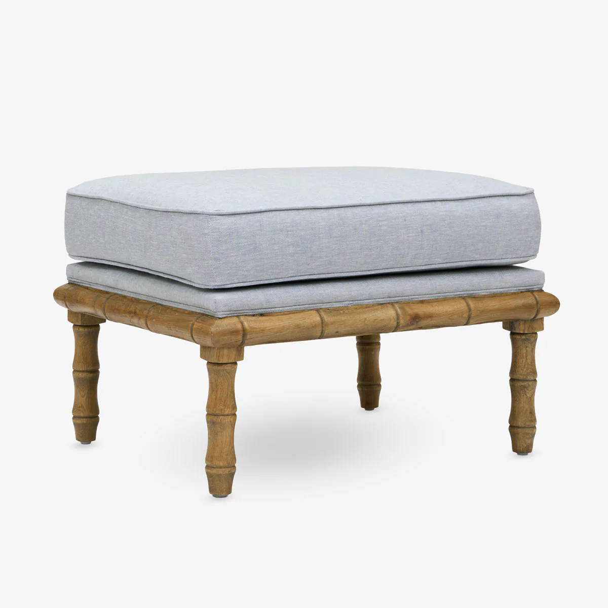 Indira Bamboo Ottoman (Oak & Duck Egg Blue)