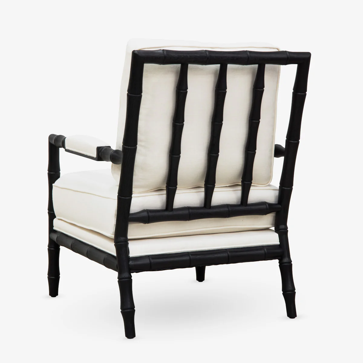 Indira Black Oak Bamboo Armchair (White) - Image 2