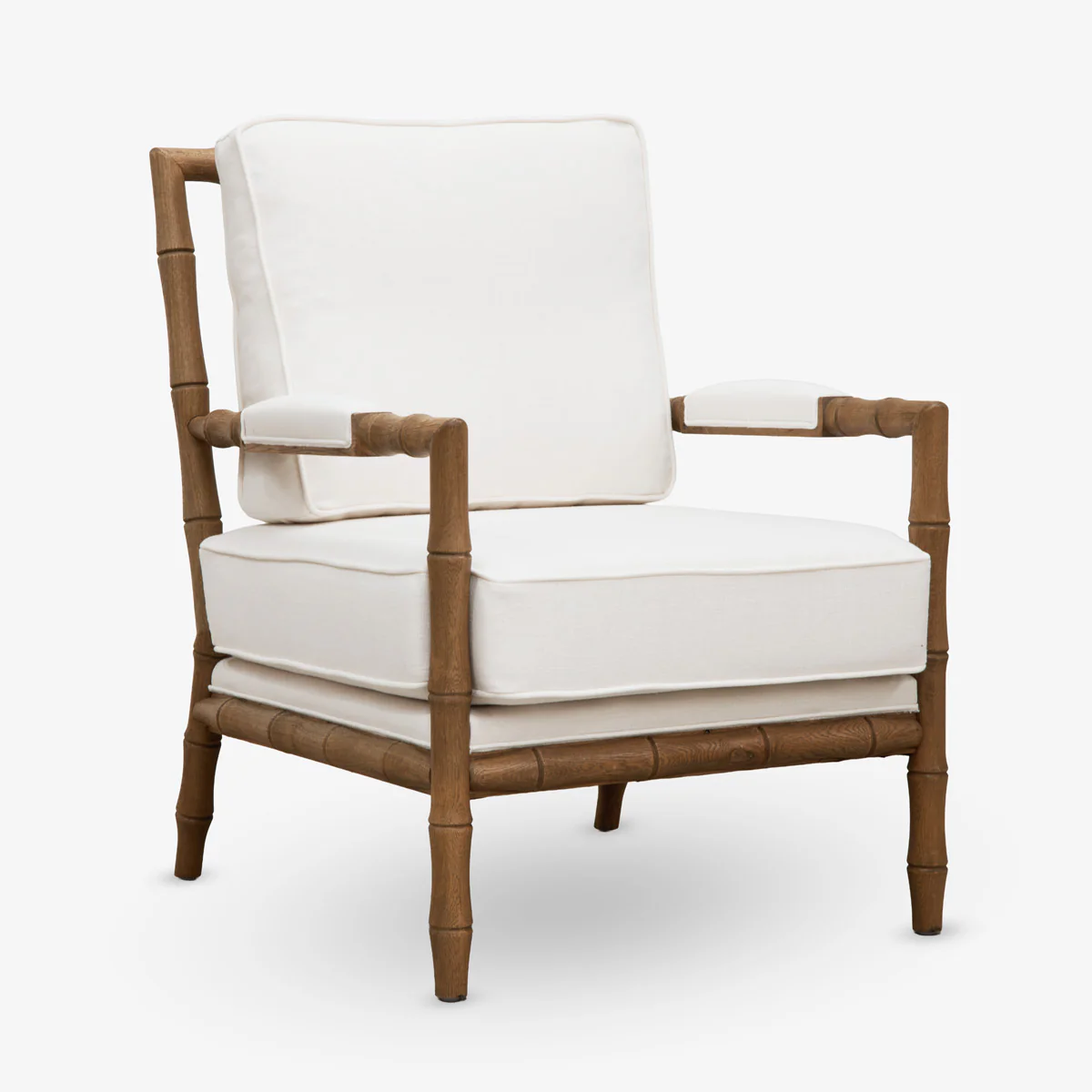 Indira Oak Bamboo Armchair (White)