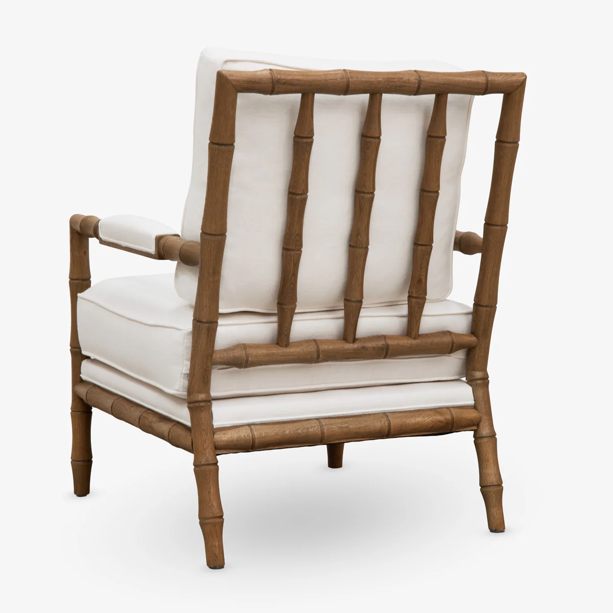 Indira Oak Bamboo Armchair (White) - Image 3