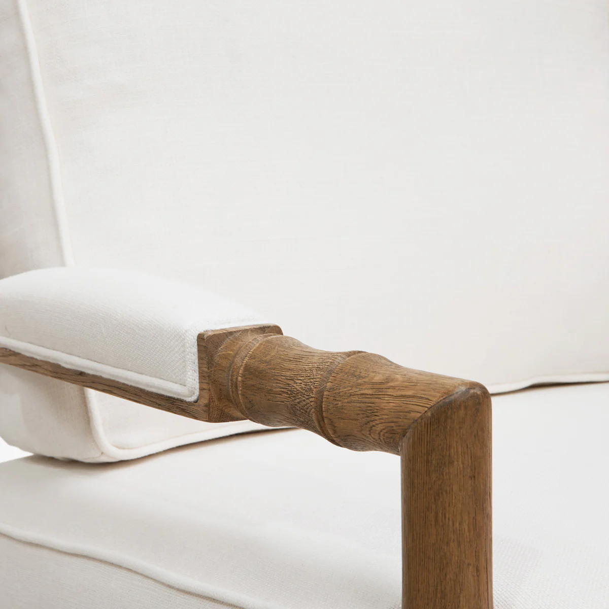 Indira Oak Bamboo Armchair (White) - Image 4