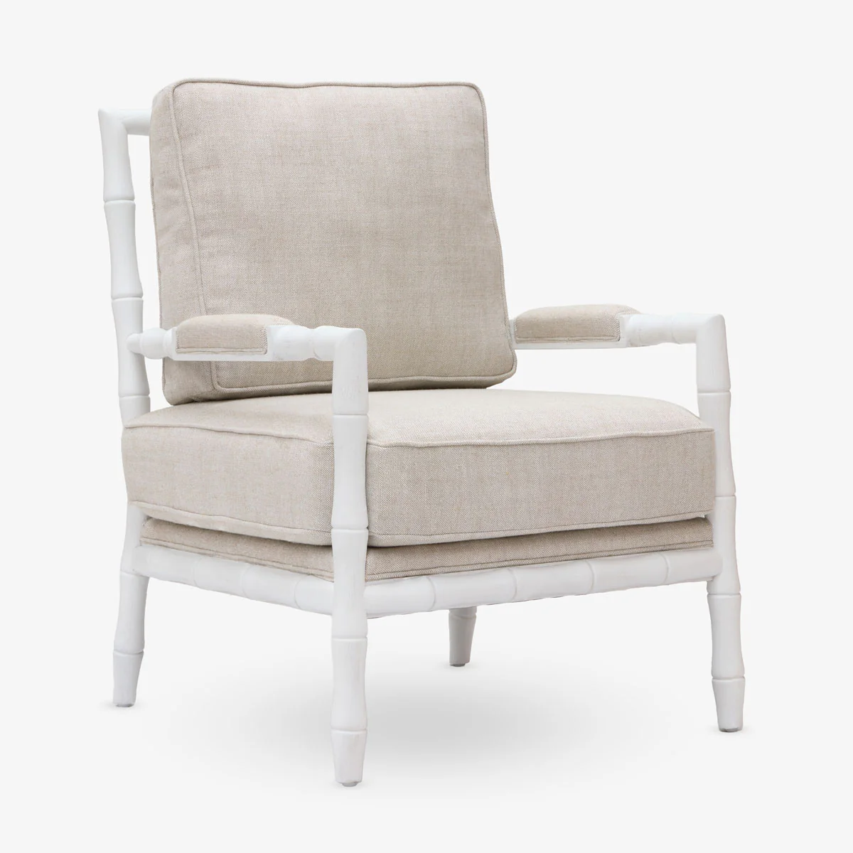 Indira White Bamboo Armchair (Natural)