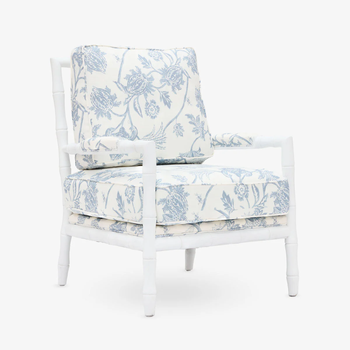 Indira White Bamboo Armchair (Spring Floral)