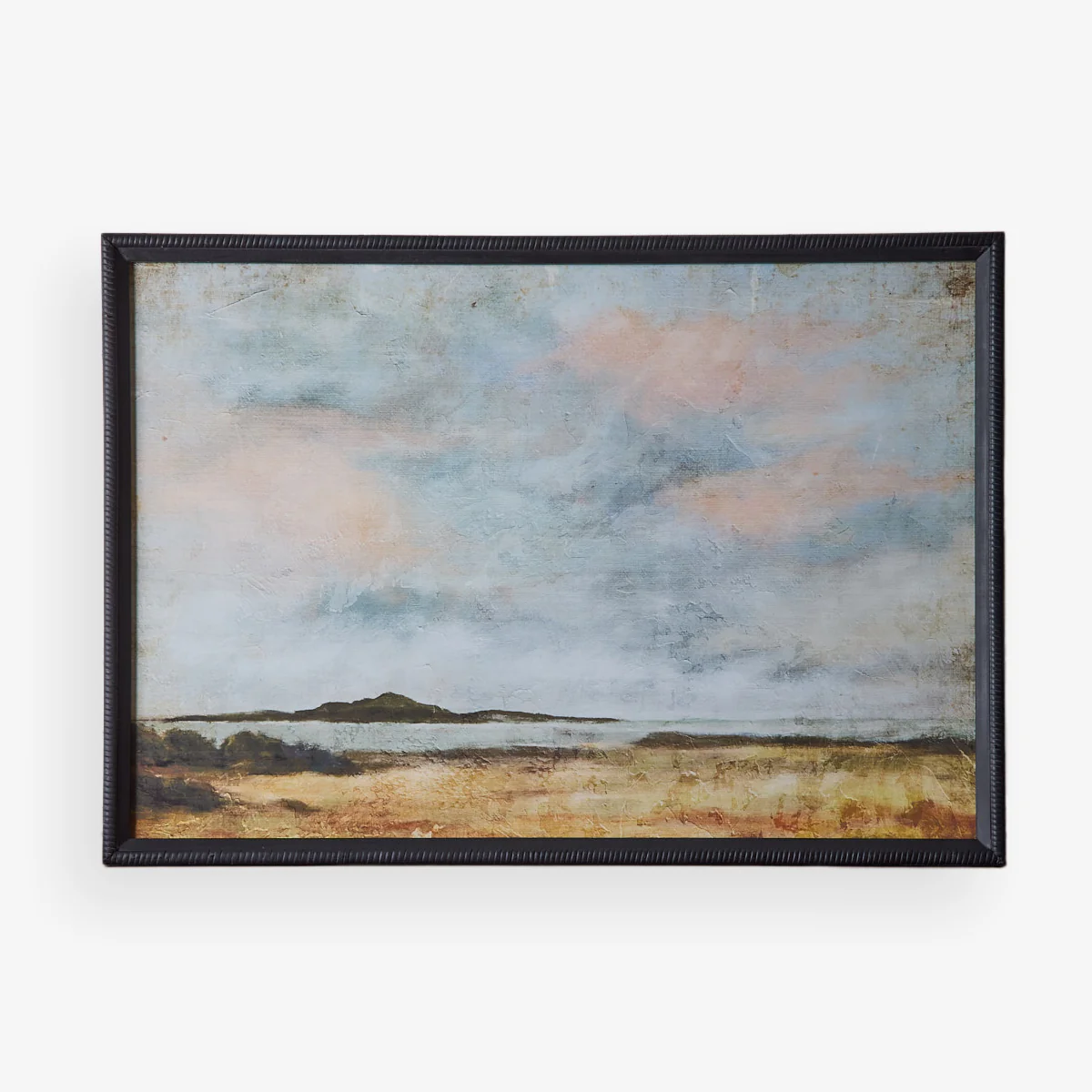 Island Landscape Print In Black Wood Frame