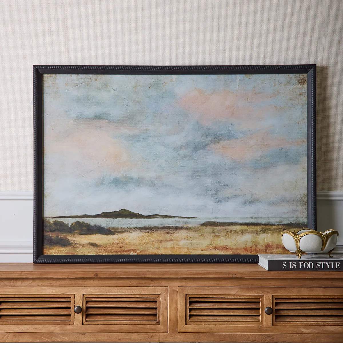 Island Landscape Print In Black Wood Frame - Image 2